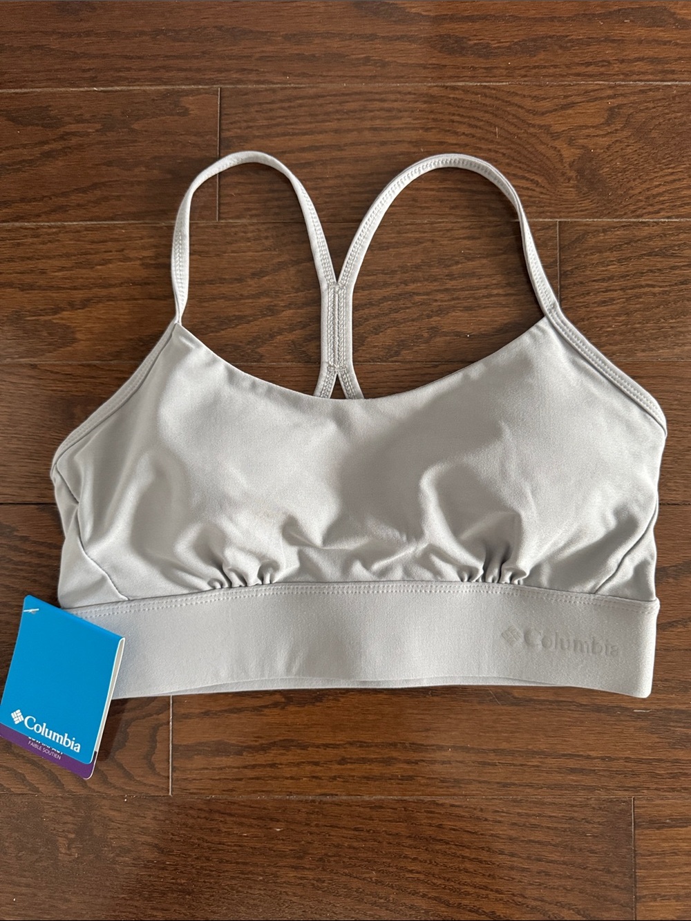Columbia Women's Light Gray Racerback Sports Bra Size Medium